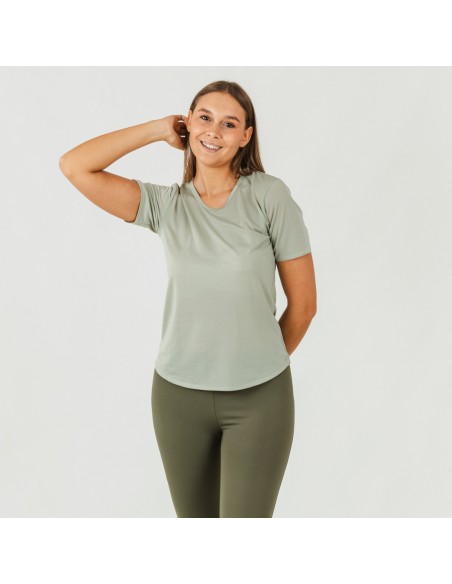 Conjunto desportivo de legging mulher verde folha/caça