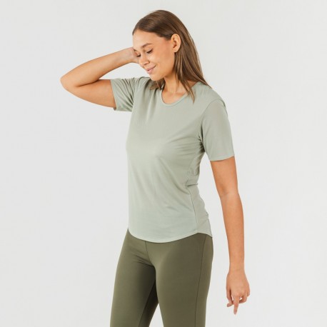 Conjunto desportivo de legging mulher verde folha/caça