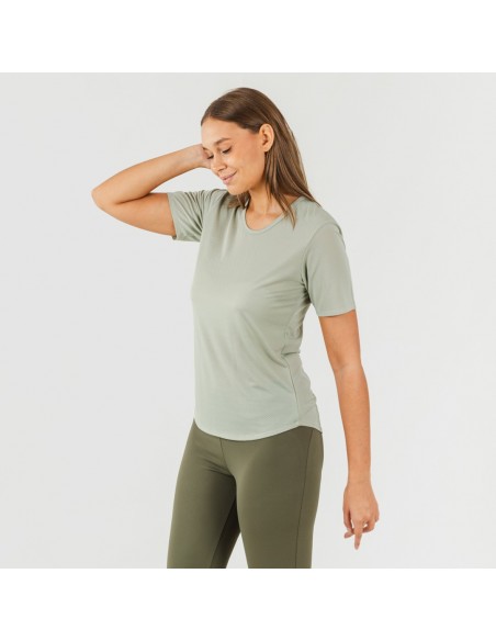 Conjunto desportivo de legging mulher verde folha/caça