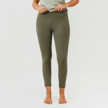 Conjunto desportivo de legging mulher verde folha/caça