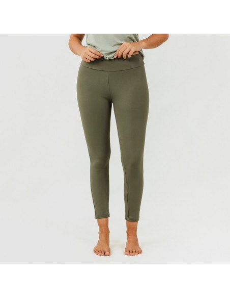 Conjunto desportivo de legging mulher verde folha/caça