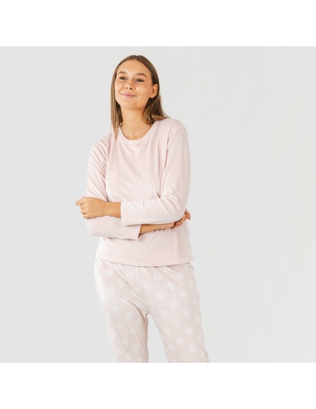 Pijama veludo Garbo rosa palo pijama-terciopelo