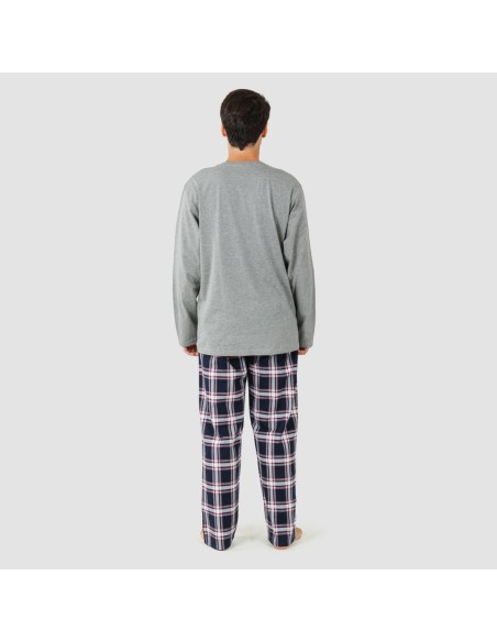 Pijama homem flanela Cuadro Tarso cinza