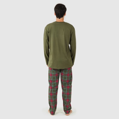 Pijama homem flanela Cuadro Milton verde