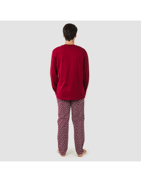 Pijama homem flanela Jaume bordeaux Pijama homem flanela Jaume bordeaux