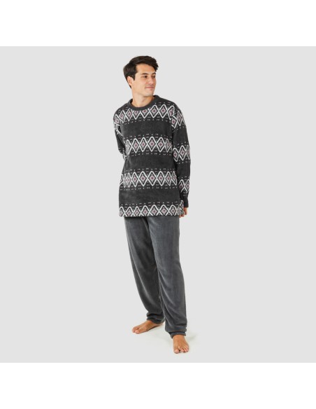 Pijama coral homem Andros cinza Pijama coral homem Andros cinza