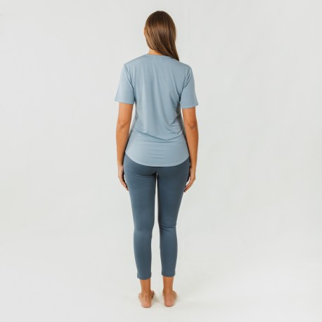 Conjunto desportivo de legging mulher azul claro/escuro