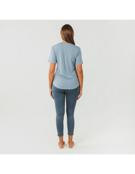 Conjunto desportivo de legging mulher azul claro/escuro Conjunto desportivo de legging mulher azul claro/escuro