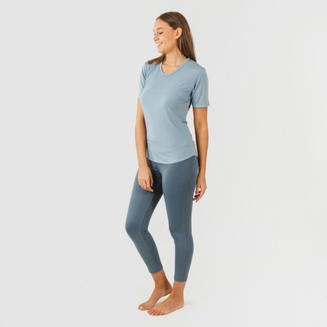 Conjunto desportivo de legging mulher azul claro/escuro