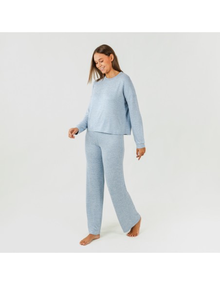 Pijama angorina azul indigo pijama-angorina