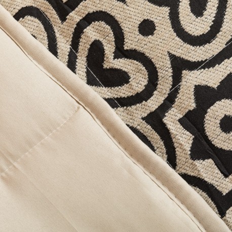Colcha jacquard chenilla Capri bege preto - 120GR