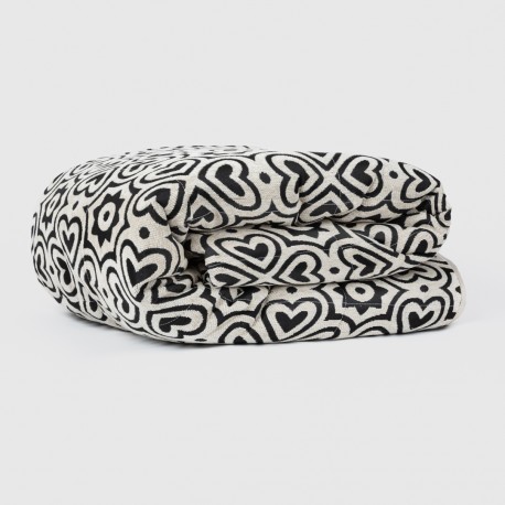 Colcha jacquard chenilla Capri bege preto - 120GR