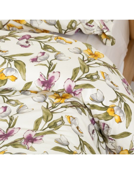 Capa de edredão algodão percal Magnolio natural Capa de edredão algodão percal Magnolio natural