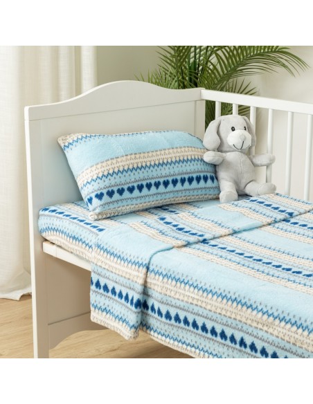 Jogo de lençóis veludo May azul celeste cama bebé jogos-de-lencois-para-bebe
