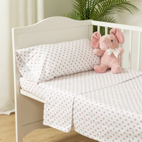 Jogo de lençóis flanela Regina rosa cama bebé jogos-de-lencois-para-bebe