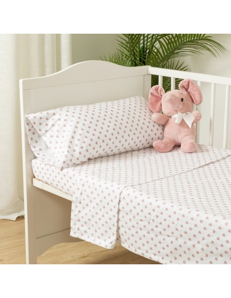 Jogo de lençóis flanela Regina rosa cama bebé jogos-de-lencois-para-bebe