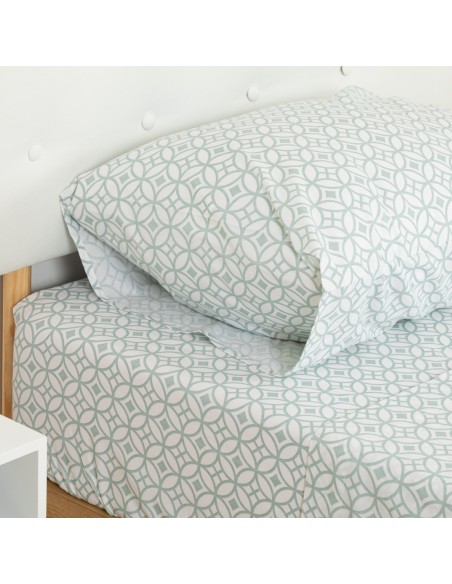 Jogo de lençóis algodão Pompa verde tiffany lencois-100-algodao