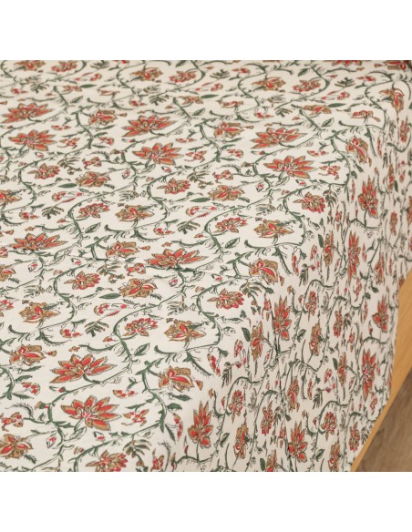 Jogo de lençóis algodão Isabel cor telha lencois-100-algodao