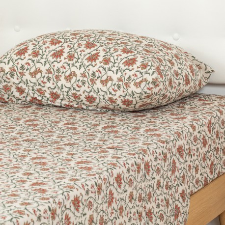 Jogo de lençóis algodão Isabel cor telha