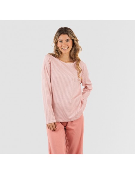 Pijama algodão Raya Aliena marsala pijamas-mulher