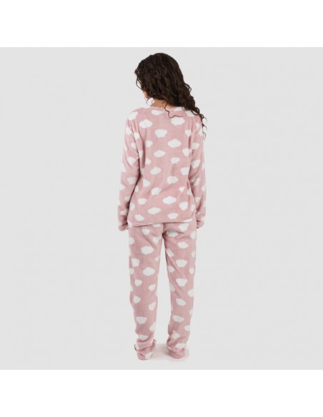 Pijama coral Nube rosa palo pijamas-mulher