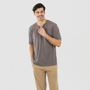 Pijama homem manga curta com botão Topo - arena 2