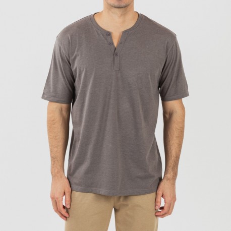 Pijama homem manga curta com botão Topo - arena