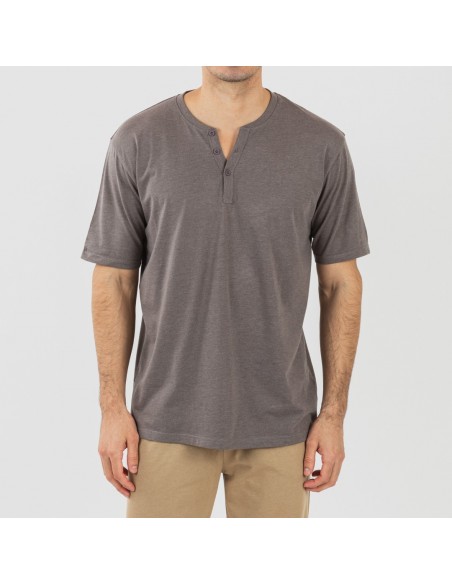 Pijama homem manga curta com botão Topo - arena