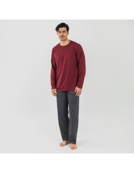 Pijama algodão homem Boom bordeaux pijamas-compridos-homem
