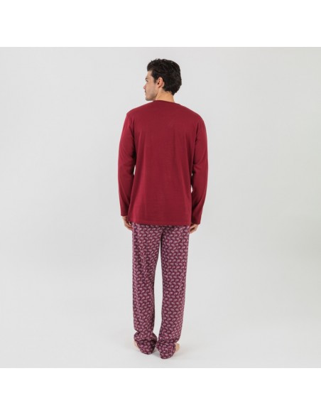 Pijama algodão homem Benacity bordeaux pijamas-compridos-homem