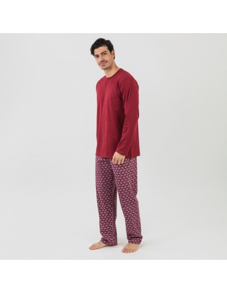 Pijama algodão homem Benacity bordeaux pijamas-compridos-homem