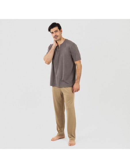 Pijama homem manga curta com botão Topo - arena pijamas-compridos-homem