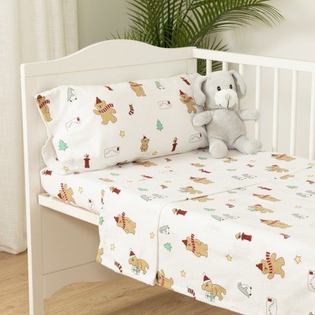 Jogo de lençóis flanela Boris vermelho cama bebé jogos-de-lencois-para-bebe