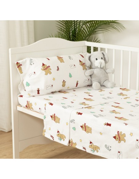 Jogo de lençóis flanela Boris vermelho cama bebé jogos-de-lencois-para-bebe