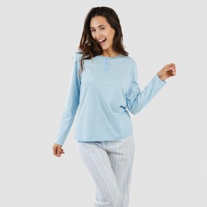 Pijama algodão Bennet azul celeste 2