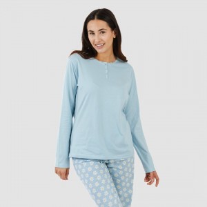 Pijama algodão Susan azul celeste 2