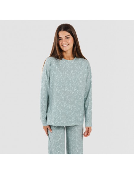 Pijama algodão Anita verde gasto Pijama algodão Anita verde gasto