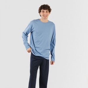 Pijama algodão homem Pedro azul indigo 2