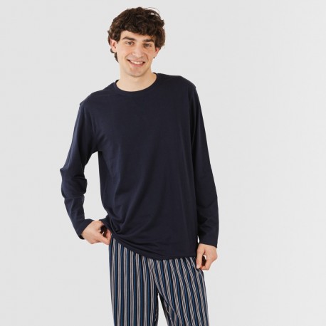 Pijama algodão homem Raya Galileo azul marinho pijamas-compridos-homem