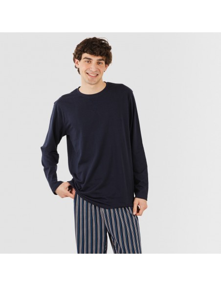 Pijama algodão homem Raya Galileo azul marinho pijamas-compridos-homem