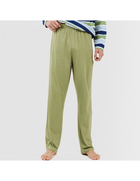Pijama algodão homem Brent verde caça pijamas-compridos-homem