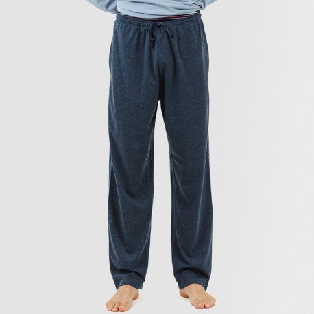 Pijama comprido homem com botões azul indigo - azul marinho
