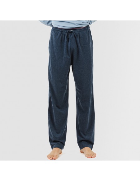 Pijama comprido homem com botões azul indigo - azul marinho Pijama comprido homem com botões azul indigo - azul marinho