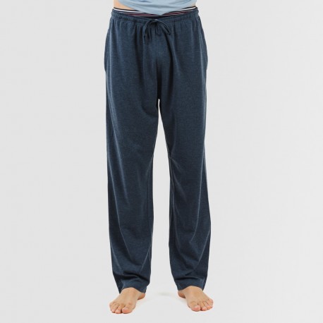 Pijama homem manga curta com botão azul indigo - azul marinho