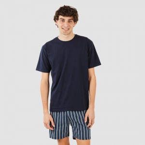 Pijama homem curto Raya Galileo azul marinho 2