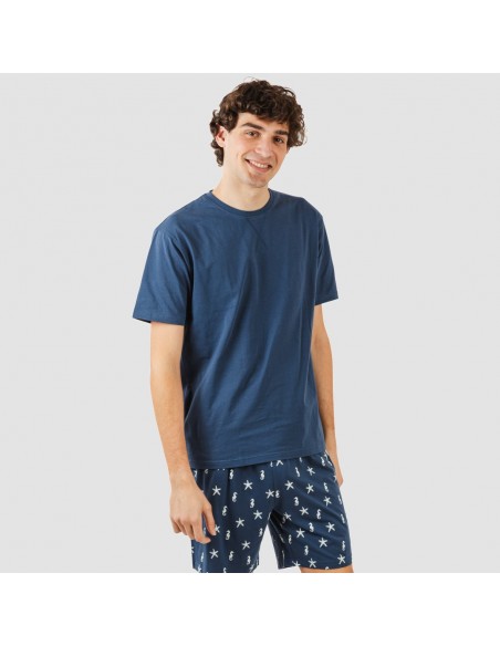 Pijama homem curto Aaron azul marinho Pijama homem curto Aaron azul marinho
