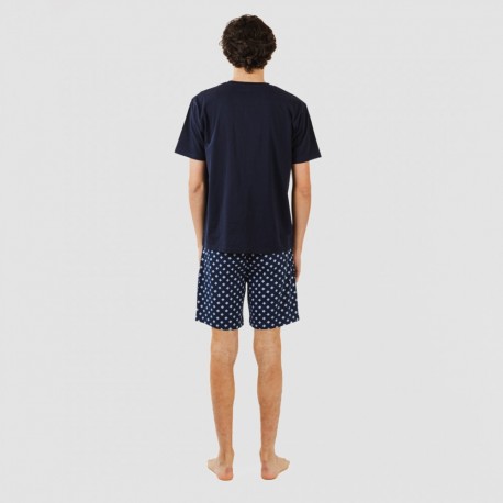 Pijama homem curto Missy azul marinho