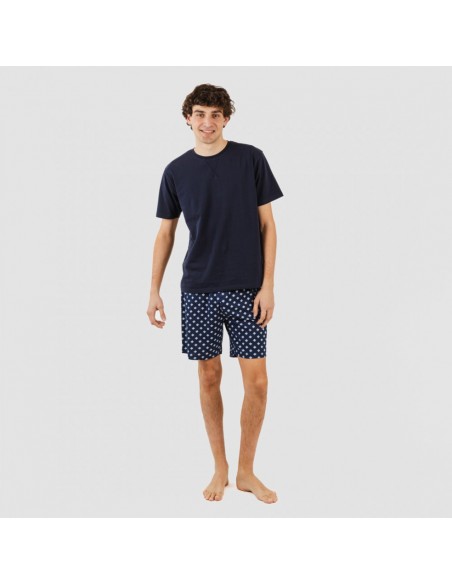 Pijama homem curto Missy azul marinho
