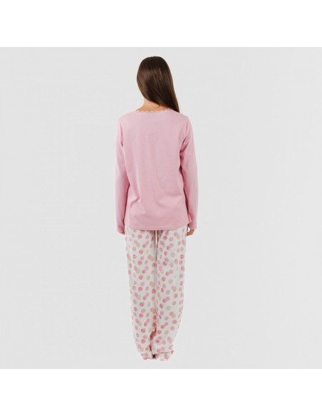 Pijama algodão Graciela rosa pijamas-compridos-de-mulher
