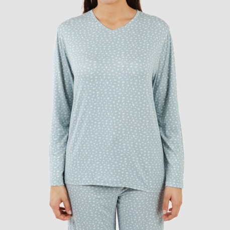 Pijama mulher soft Anita azul indigo